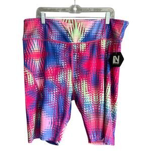 NWT New Look Biker Shorts Sport Neon Festival Y2K Revival Women's Size 2X
